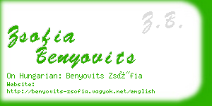 zsofia benyovits business card